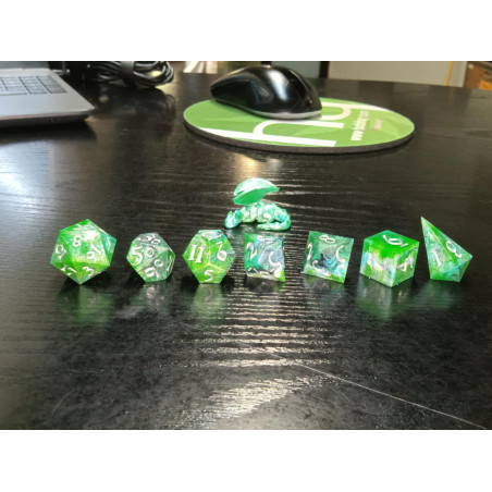 Wyrmlight – Vibrant Green Signature Dice for D&D & RPGs | BuyDice.ca