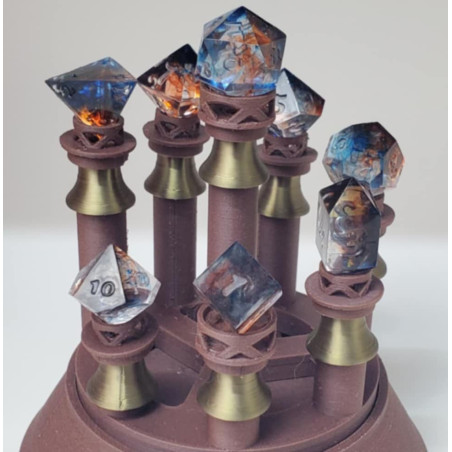 Stormfire – Blue-White Marbled Signature Dice Set | BuyDice.ca