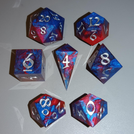 Crimson Static – Electric Red Sharp Edge Dice for Tabletop RPGs | BuyDice.ca
