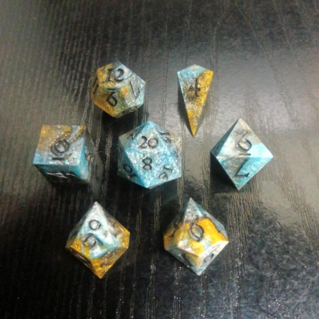 Frosted Topaz – Icy Blue Sharp Edge RPG Dice Set | BuyDice.ca
