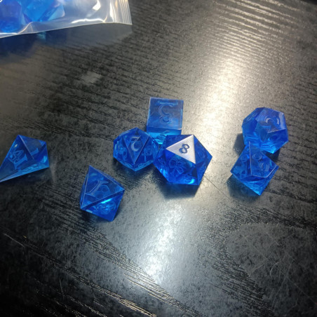 Azure Mirage – Sharp Edge Polyhedral Dice Set for D&D & RPGs | BuyDice.ca