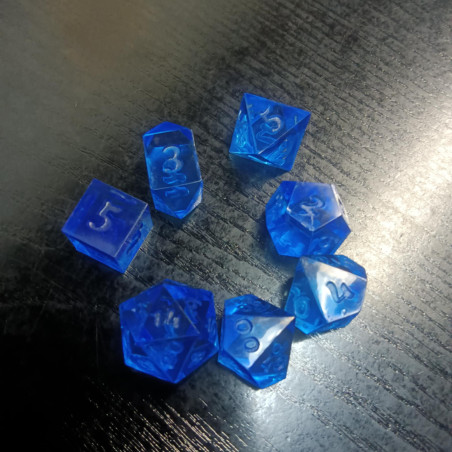 Azure Mirage SM – Compact Sharp Edge Dice Set for RPG Travel | BuyDice.ca
