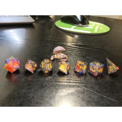 Void Phoenix – Dark Red Flame Signature Dice Set | BuyDice.ca